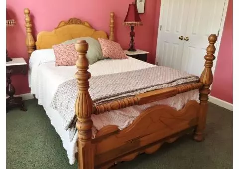 Antique full size bed and dresser