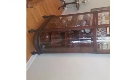Antique china cabinet with lock and key